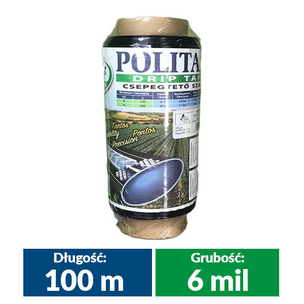 новый шланг для полива Poliext - Nawodnienia  kropelkowe Taśma dł. 100m 6mil 10L/h - 0