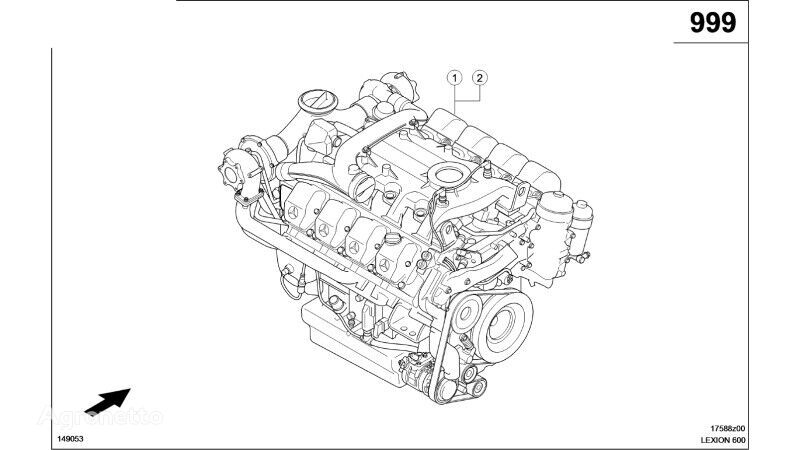 двигатель Claas Lexion 600 SILNIK  0019921630 (010 silnik kompletny) 0019921630 для зерноуборочного комбайна Claas Lexion 600 SILNIK